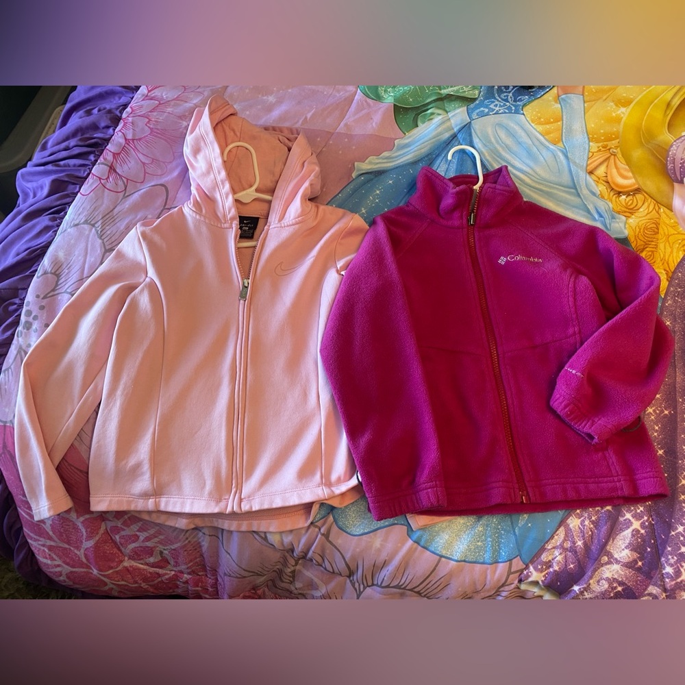 Nike and Columbia girls size 6 zip up